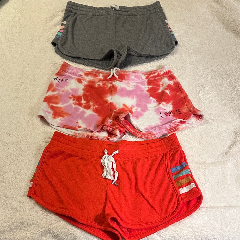 PJ Salvage Gray, Red, and Pink Women's Shorts Set